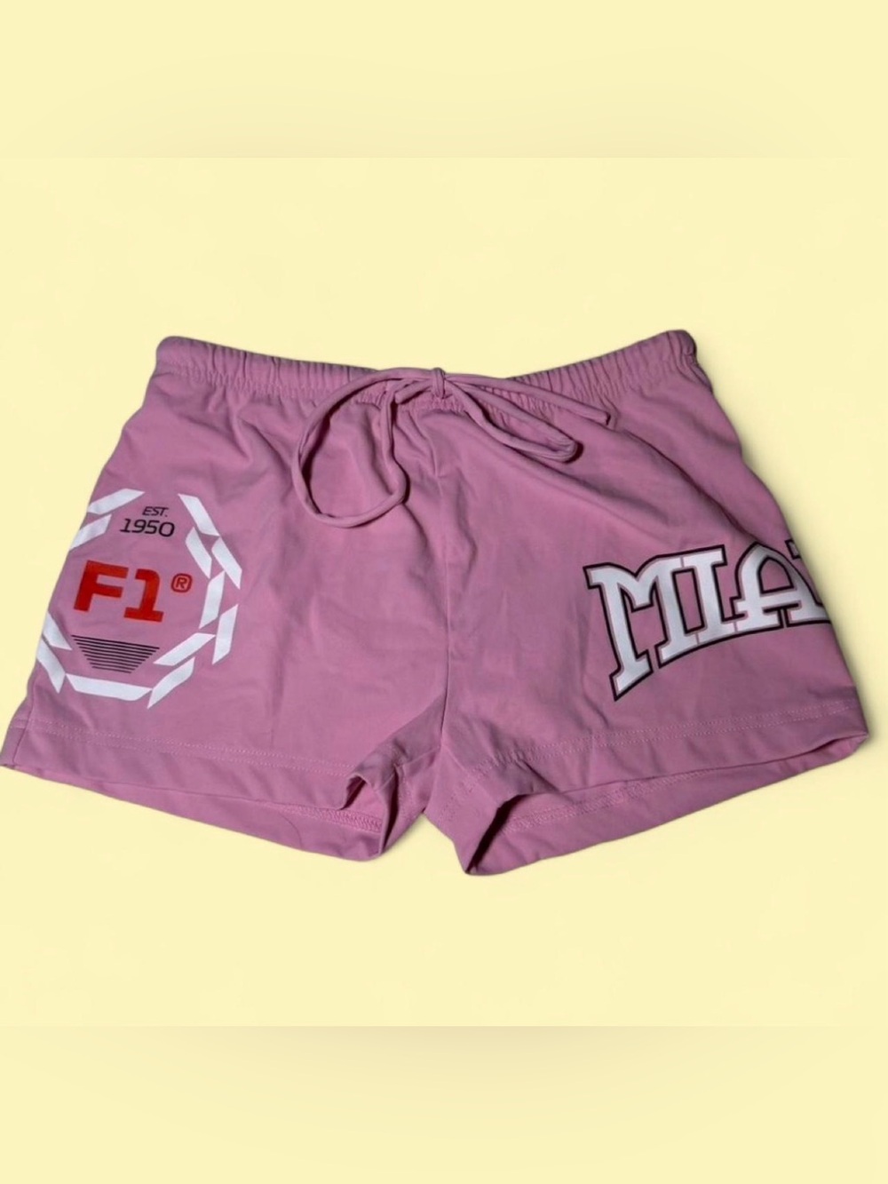 PacSun Pink Miami Graphic Drawstring Athletic Shorts